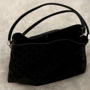 Coach leather and cloth bag